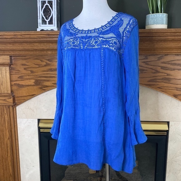 Zac & Rachel Semi Sheer‎ Bell Sleeve Top Sz. S - Picture 1 of 12